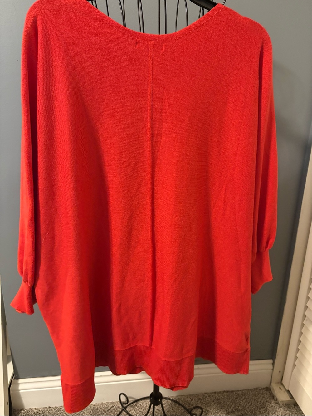 Max Studio Coral Red Relaxed Knit Pullover - Picture 2 of 3